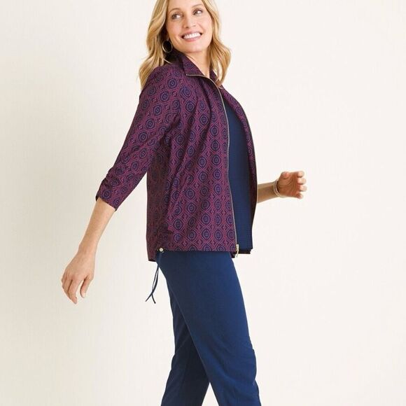 Chico's Zenergy UPF Neema Medallion-Print Jacket size 16/18 - Picture 9 of 11